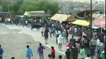9 إصابات خلال مهرجان ركض الثيران في البيرو.