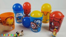 Iron Man Spider Man Captain American Surprise Egg Cups Balls Marvel Avengers For Kids On Youtube