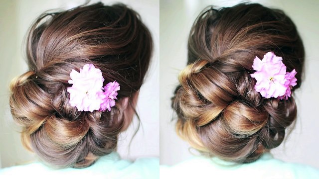 Pretty Updo for Medium / Long Hair | Updo Hairstyles | Braidsandstyles12