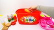Picnic Basket Tea Set, Toys Cookies Ice Cream Fast Food Juices for Kids Playset