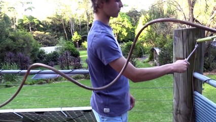 Father builds giant, high-voltage skill tester for son's birthday party