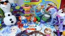 Surprise Eggs !! Disney Frozen Elsa Anna Minnie Mickey Play-Doh kinder surprise joy eggs