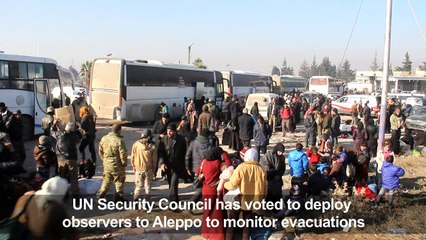 Aleppo residents arrive in rebel-held territory after evacuation