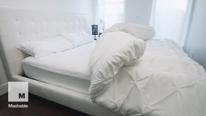 This bed makes itself