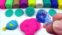 Disney Finding Dory Nemo Playdoh Fun! Learn Colors Shapes Crayola Stampers Fun, Creative for Kids