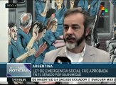 Poder legislativo argentino aprueba Ley de Emergencia Social