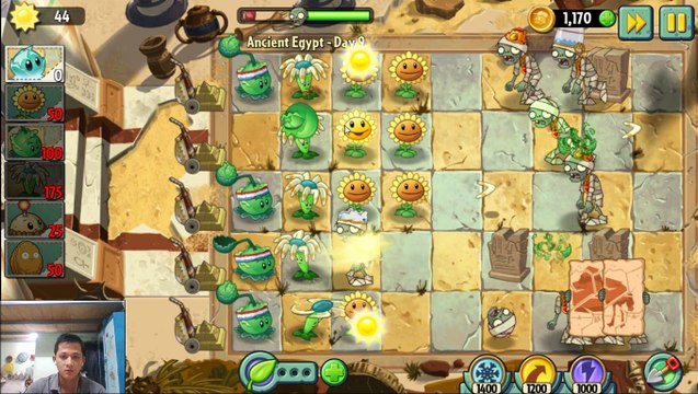 Plants vs. Zombies 2: It's About Time - Gameplay Walkthrough #12 - Ancient Egypt Day 9