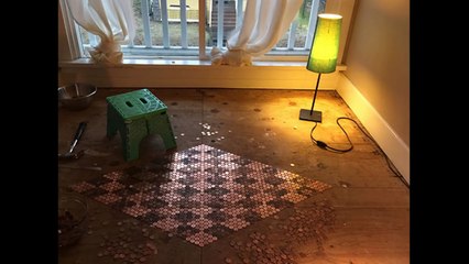 3 sacs de pièces de 1 centime pour réaliser ce magnifique projet!