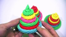 peppa pig español PLAY DOH SET RAINBOW CUPS! - Play dough Kinder surprise eggs my pony cute