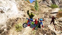 Colors Cars for Kids in Spiderman Cartoon with Motorbike & Superheroes and Nursery Rhymes Songs