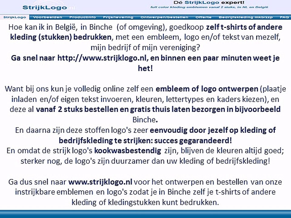 Zelf kleding bedrukken Binche