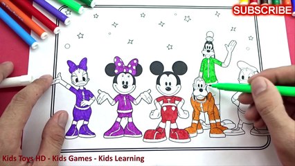 Mickey Mouse Clubhouse Space Adventure Coloring Pages For Kids | Learn Colors For Kids