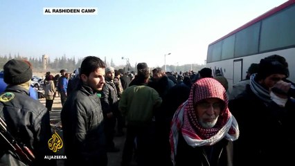 Aleppo residents arrive in al-Rashideen as evacuation resumes