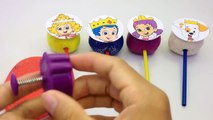 Glitter Lollipop Smiley Play Doh Bubble Guppies With Molds Fun and Learn Colors - Creative for Kids