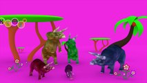 Dinosaurus 3D Funny Crazy Finger Family Triceraptops Dancing Nursery Rhymes By KidsW