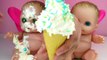 Twin Baby Dolls Bath Time Fun with Ice Cream - Lil Cutesies Dolls Bathtub How to bath baby Dolls