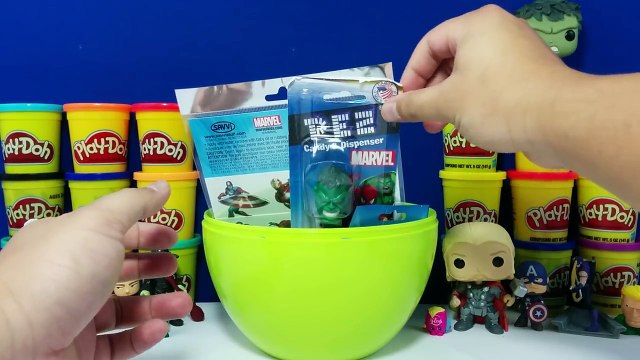 GIANT HULK Surprise Egg Play Doh - Avengers Toys Funko Pop Minecraft DC Comics Mashems