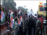 TMC's rail blockade at Purbasthali station in Burdwan protesting arrest of Madan
