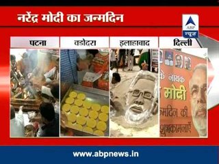 Supporters celebrate Modi's birthday in different style