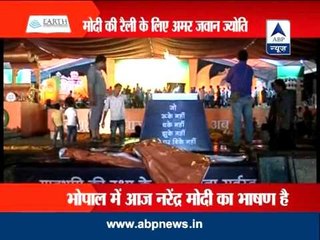 'Amar Jawan Jyoti' replica for Modi's rally in Bhopal