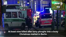 At least 9 killed as lorry ploughs into Berlin Xmas market