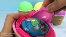Play Doh Ice Cream Surprise Cups and Toys Finding Dory Mickey Mouse TMNT Disney Frozen Chocolate Egg