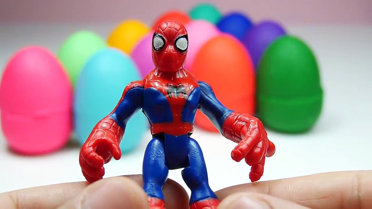 LEARN COLORS for Kids w/ Play Doh Surprise Eggs McQueen Cars Batman Spiderman Peppa pig Frozen TMNT