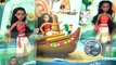 Disney Moana Juguetes y Muñecas - Vaiana Nadadora Mauai y Canoa + Historia con muñecas Disney