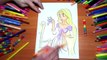 Rapunzel Princess New Coloring Pages for Kids Colors Coloring colored markers felt pens pencils