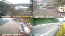 Armed Man on Scooter Meets Sweet Justice 4 Angles