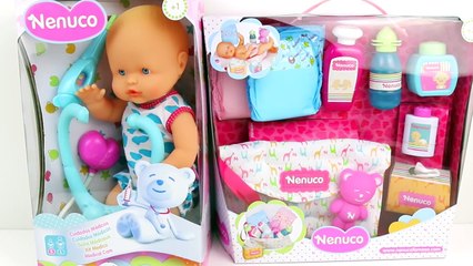 Baby Doll Nenuco Bath Medical set Change Diaper set Toy Videos