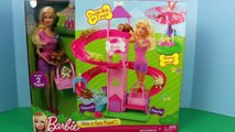 Frozen Barbie Dolls Puppy Slide & Carousel Playground Elsa, Disney Princess Anna, Kids DisneyCarToys