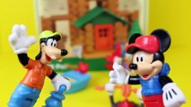 Mickey Mouse with Goofy and Donald Duck Build Lincoln Log Cabin While Camping