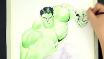 SPEED DRAWING THE HULK - Marvel Avengers Watercolor Painting