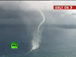 Amazing waterspout 'tornado' caught on camera off Australia