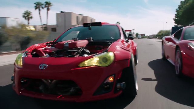 Ferrari powered Toyota does donuts around a 458, with Ryan Tuerck. #GT4586 #GumoutBuild