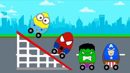 Minions Spider-Man Hulk Batman | Kids Surprise Egg Action Monster Truck Eggs #Animation