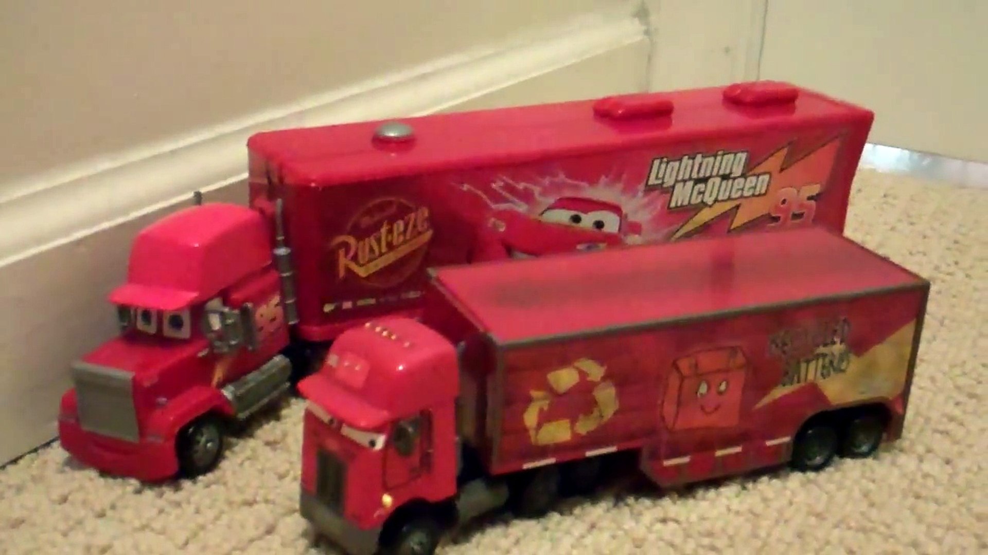 Disney Cars Jerry Recycled Batteries Peterbilt Semi Truck Toy