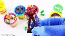 Spiderman TMNT Ninjago Play-Doh Surprise Eggs Tubs Dippin Dots Learn Colors Toy Surprises Episodes