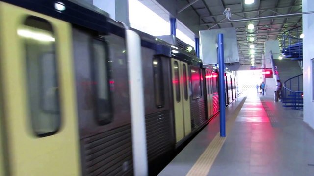 Kuala Lumpur LRT Ampang Line train arrives to Ampang station