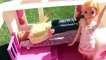 Frozen Family Kids Anna Kristoff CAMPING TRIP amp HANS Disney Frozen Barbie Parody DisneyCarToys