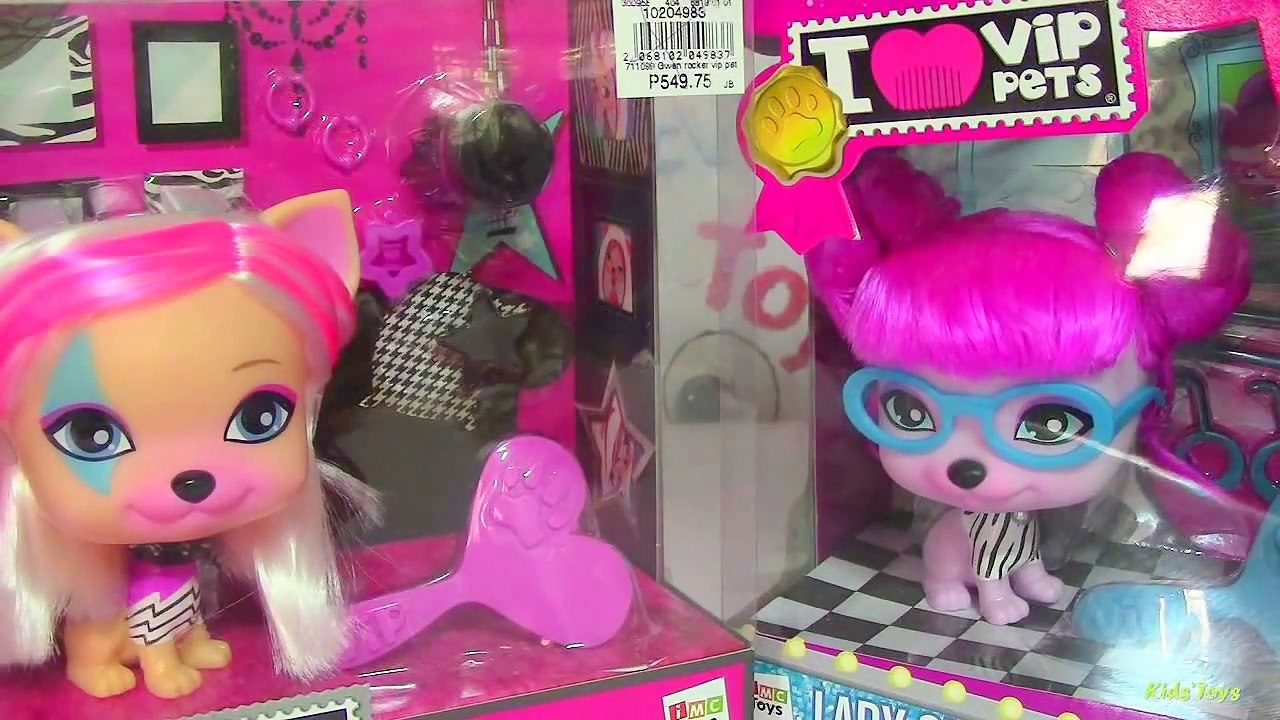 I ♥ VIP Pets Gwen and Lady Gigi Dolls by IMC Toys Have Fun Styling Hair