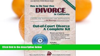 Read Online Ed Sherman How to Do Your Divorce in California (CD-ROM) (a guide for Petitioners and