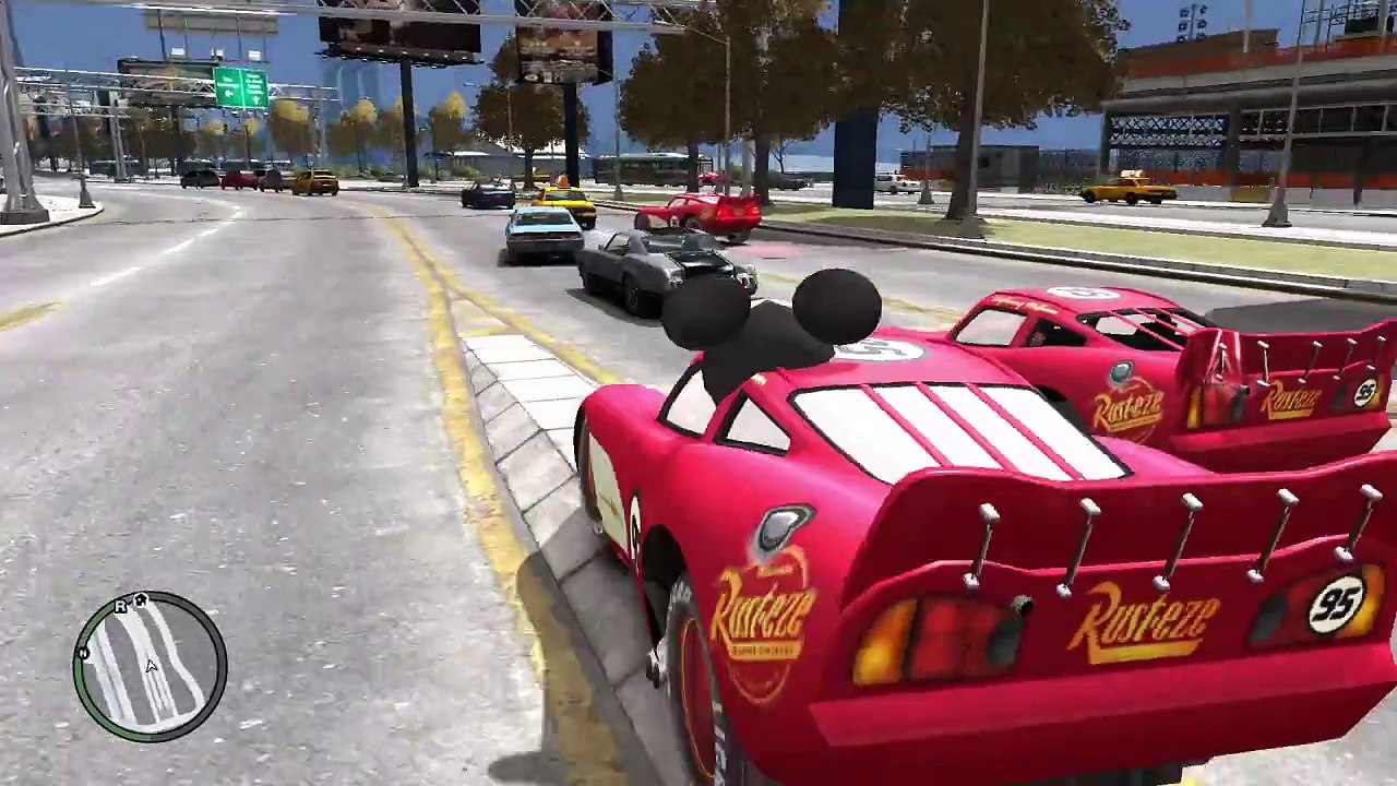Mickey Mouse Drives Disney Cars Lightning McQueen to Get a Hotdog-c0IGQA1jl68