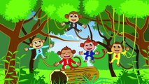Five Little Monkeys jumping on the bed | Baby songs and learning videos for Toddlers & Preschoolers