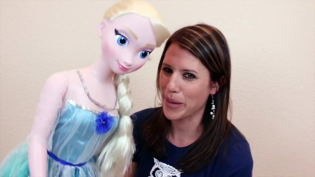 Frozen Elsa My Size Doll ATTACKS DisneyCarToys Disney Princess Toys Barbie and Cookie Monster