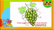 Learn How to draw GRAPES Fruit | Kids Drawings | Drawing Fruits With Kids | Tada-Dada Art Club