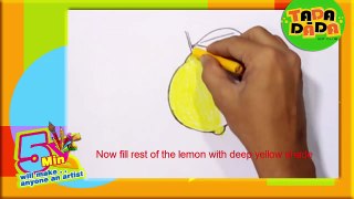 Learn How to draw LEMON Fruit | Kids Drawings | Drawing Fruits With Kids |Tada_Dada Art Club