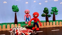 PINK SPIDERGIRL AND SPIDERMAN VS HULK PLAY DOH STOP MOTION VIDEOS SUPERHEROES PRANK VIDEOS