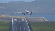 Atterrissage très difficile en pleine tempête à Madeira Airport